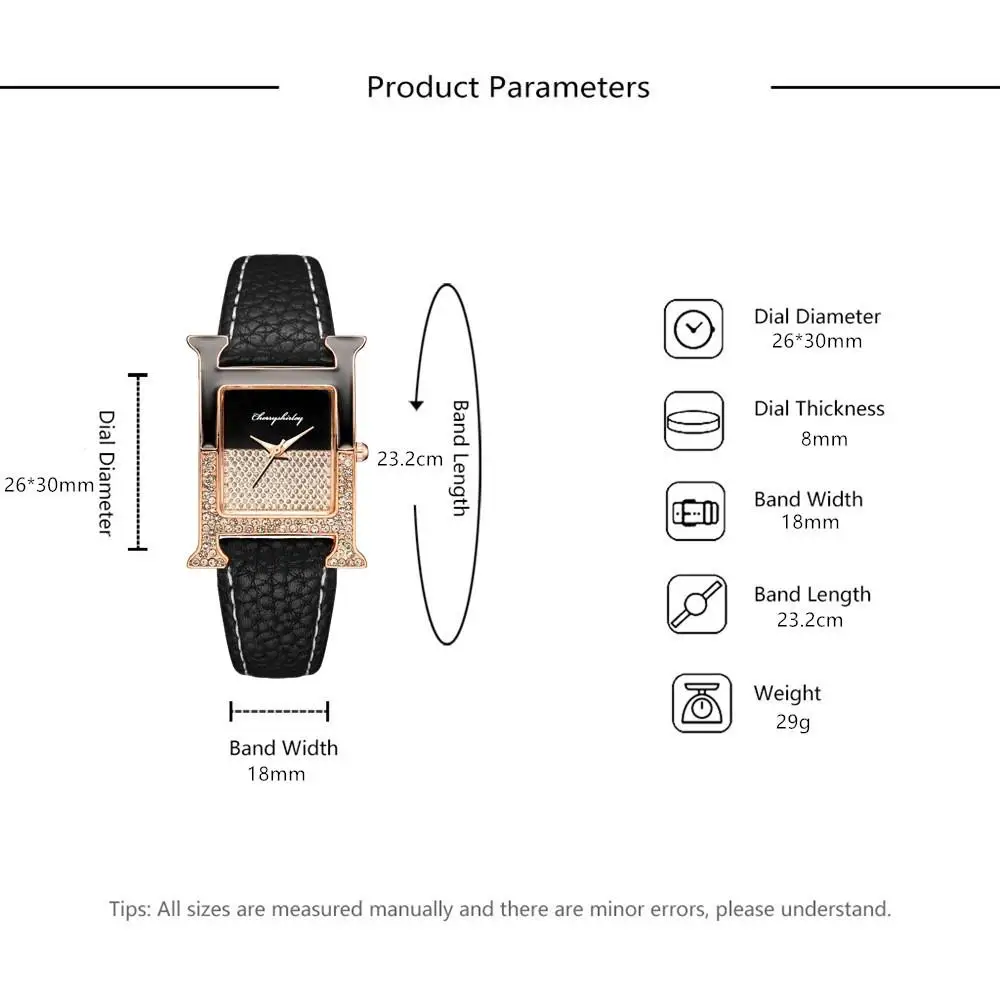 

Rectangle Elegant Women 2020 Fashion Watches Diamond Luxury Leather Ladies Quartz Watch Qualities Crystal Dial Female Clock