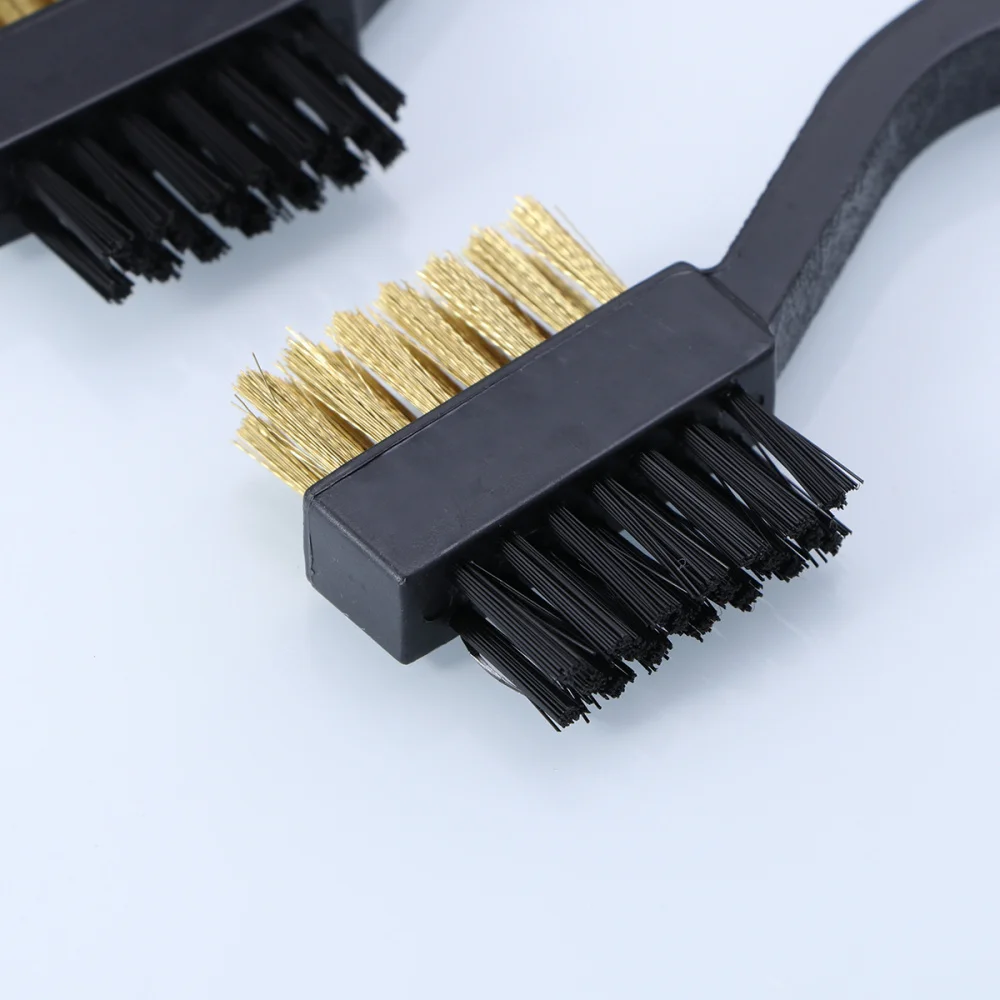 

4PCS Double Side Cleaning Brush Copper Bristle Club Groove Cleaner Brush Club Cleaning Tool