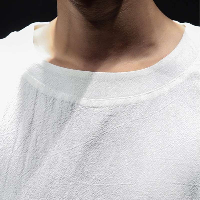 

Summer plus size T-shirt 4XL-8XL bust 138CM plus size men's short-sleeved round neck embroidered cotton loose casual T-shirt