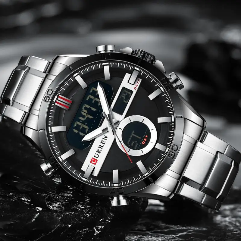 Часы мужские кварцевые водонепроницаемые с двойным дисплеем |