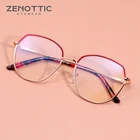ZENOTTIC анти-синий светильник, оправа для очков, для женщин, защита от излучения, оптические очки, металлические шестиугольные игровые компьютерные очки