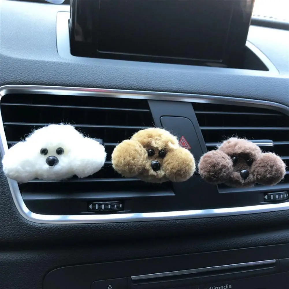 

55% Dropshipping!!Car Perfume Clip Teddy Dog Shape Soft Polyester Cotton Auto Air Outlet Freshener Perfume Clip for Car