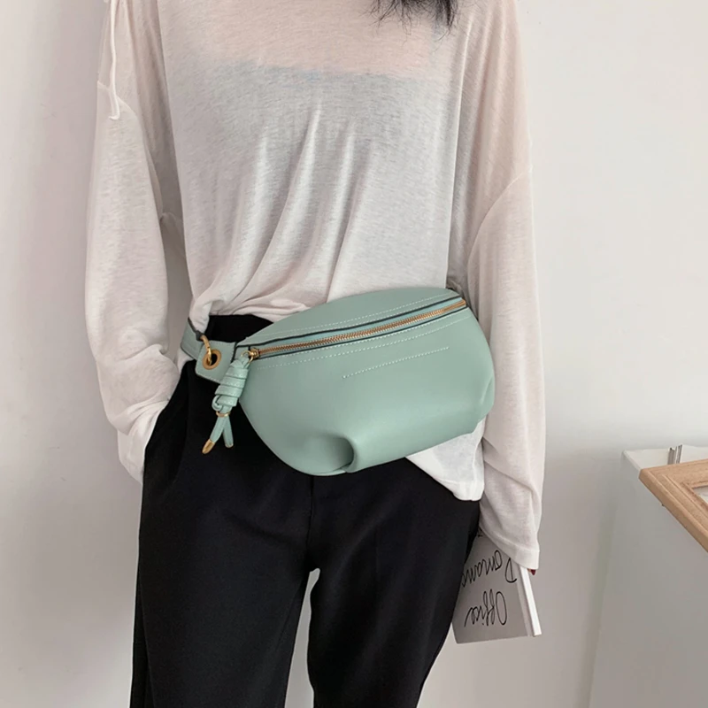 Модная простая бежевая забавная сумка для женщин однотонный поясной кошелек из