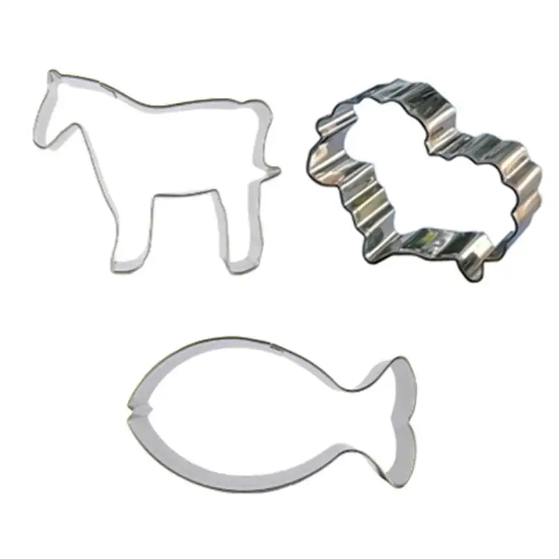 Формы для резки дикой лошади скумбрии ягненка из 3 частей инструменты выпечки