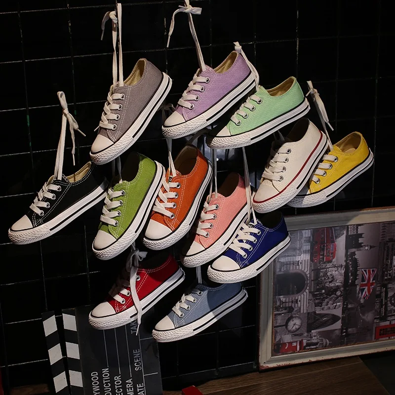 Кроссовки парусиновые для маленьких мальчиков и девочек повседневная обувь со