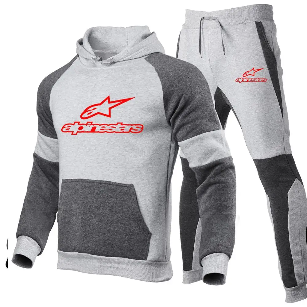 

2021 New Alpinestar Fashion Cotton Field Sportswear Men's Autumn and Winter Trousers Hooded Sweater Two-Piece Jogging Suit M-3X