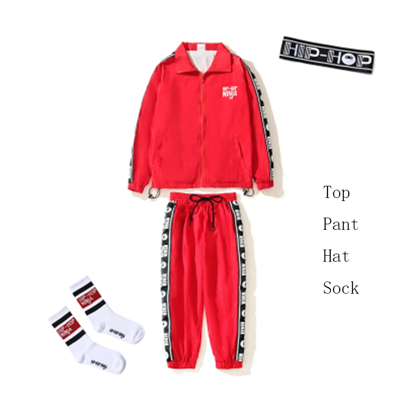 

Hip Hop Clothes for Boys Children Jazz Dance Costumes Hiphop Stage Outfits Girls Drum Ballroom Dance Performance Clothes 120-170