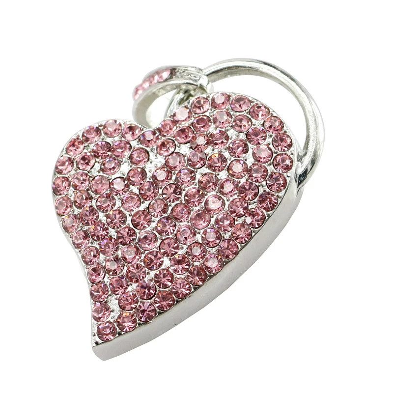 Usb флеш накопитель в форме сердца с кристаллами 4 ГБ 16 32 64 ГБ|usb drive|flash driveusb flash drive |