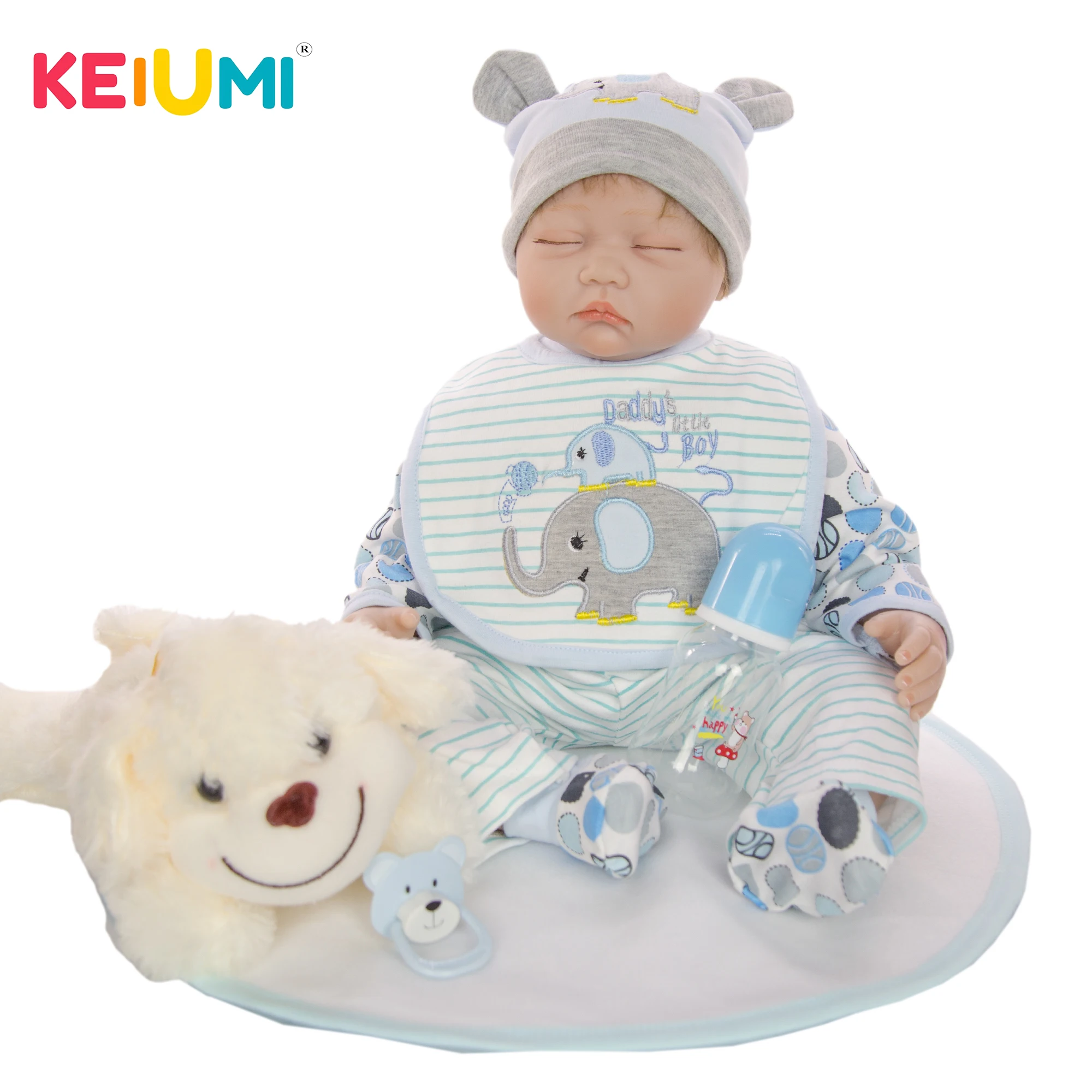 

KEIUMI Lifelike Sleeping Hotsale Cute 22 Inch 55 cm Reborn Baby Doll Kid Playmate Gift Alive Soft Toys Bouquets Baby Reborn Toy