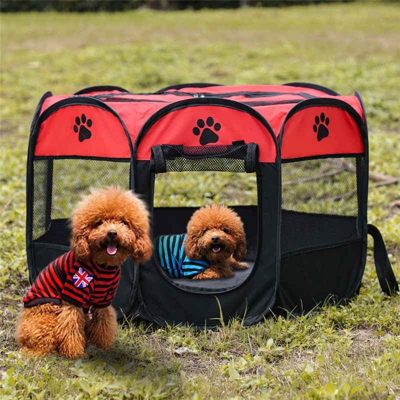 

10 Pcs Portable Foldable Pet Playpen Dog House Octagonal Cage Cats Tent Indoor/Outdoor Removable Mesh Shade Cover Wholesale E1