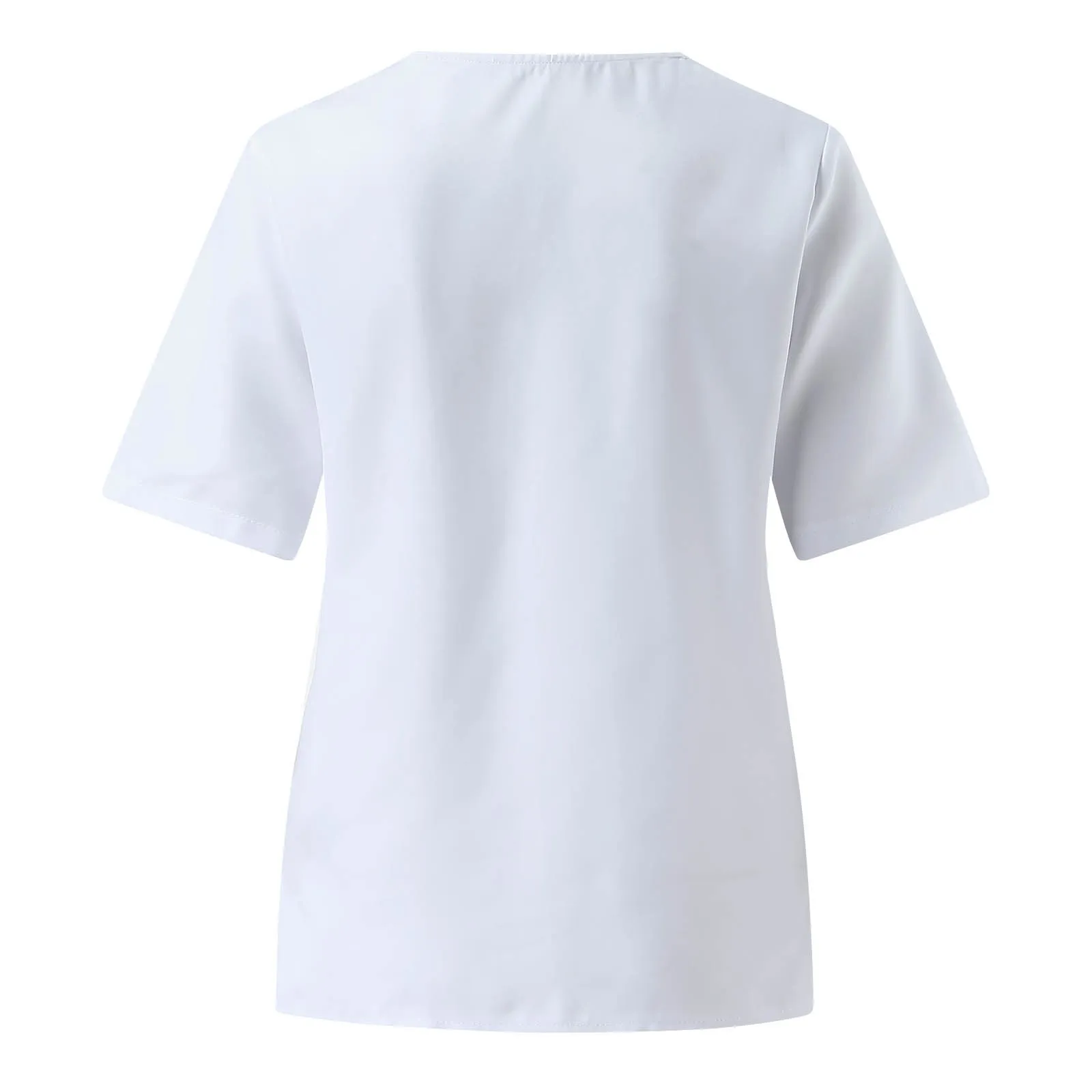 

Nurse Uniform Women Short Sleeve V-Neck Tops Ladies Solid Color Nursing Working T-Shirt Care Worker Clinic Healthcare Outfits