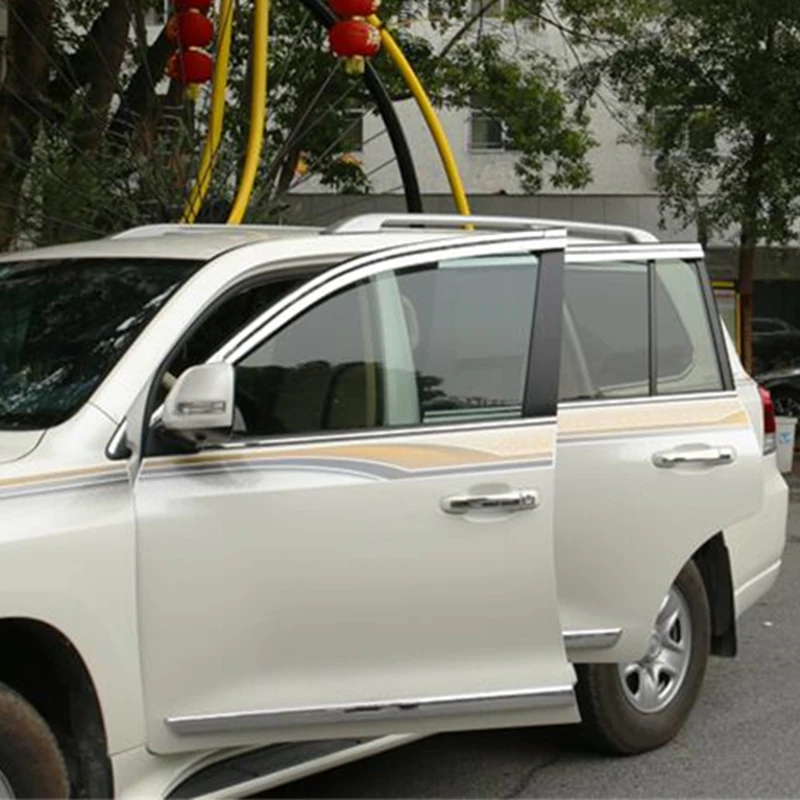 

Use For Toyota Land Cruiser 2007--2019 Year 10 Pcs Windows Visor Body Kit Door Accessories Electroplated Parts Rain Sun Shield