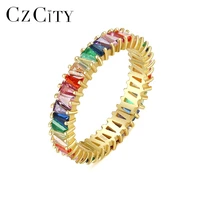 czcity rainbow color gemstone rings for women 100 925 sterling silver fine trendy jewellery dating party christmas gift ncr 061