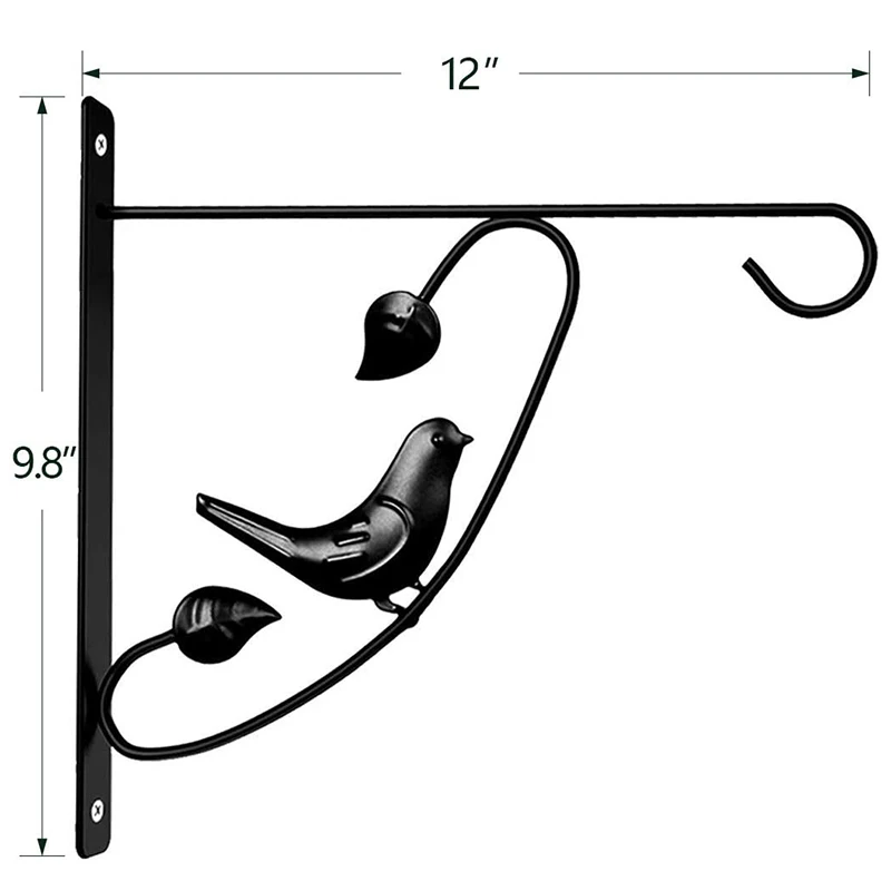 

4 Pack Plant Stand Hanger 12 Inch Hanging Flower Groove Hook Basket Flower Basket Bird Feeder Hook