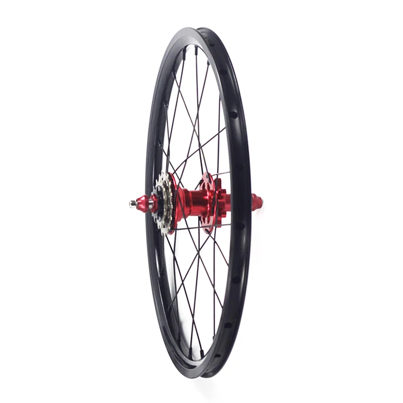 red rear 88mm Silverock литые диски 1" 1 3/8" 349 дисковый тормоз 20H 3 скорости для складного велосипеда детский балансировочный велосипед Карбоновые колеса для велосипеда - Цвет: red rear 88mm