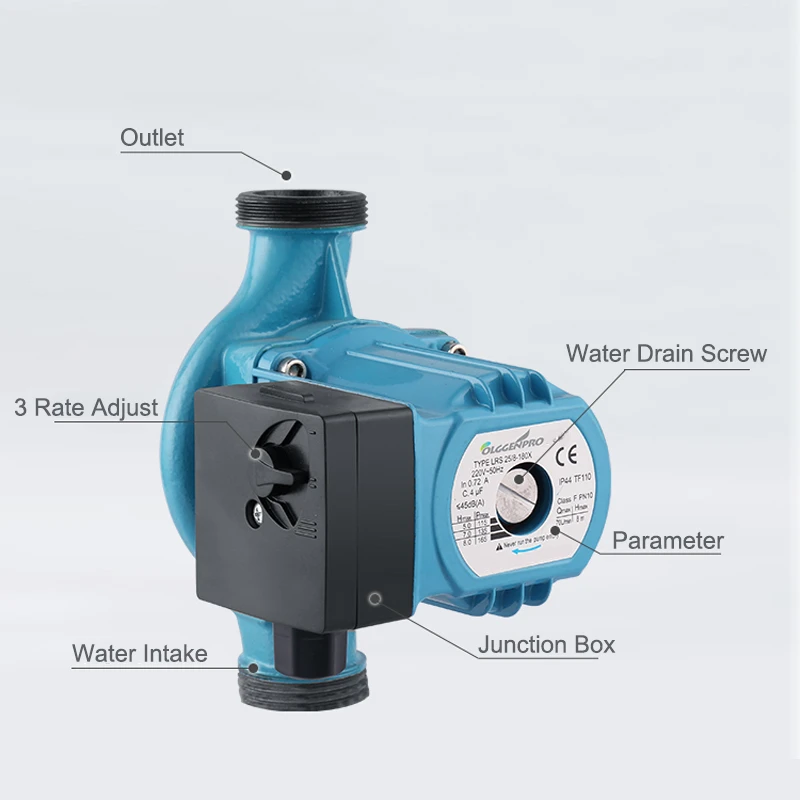 

120W 3 Speed 220V Central Heating Hot Water Circulating Pump Mute Boiler Pump Insulation for Heating Central Heating Boiler