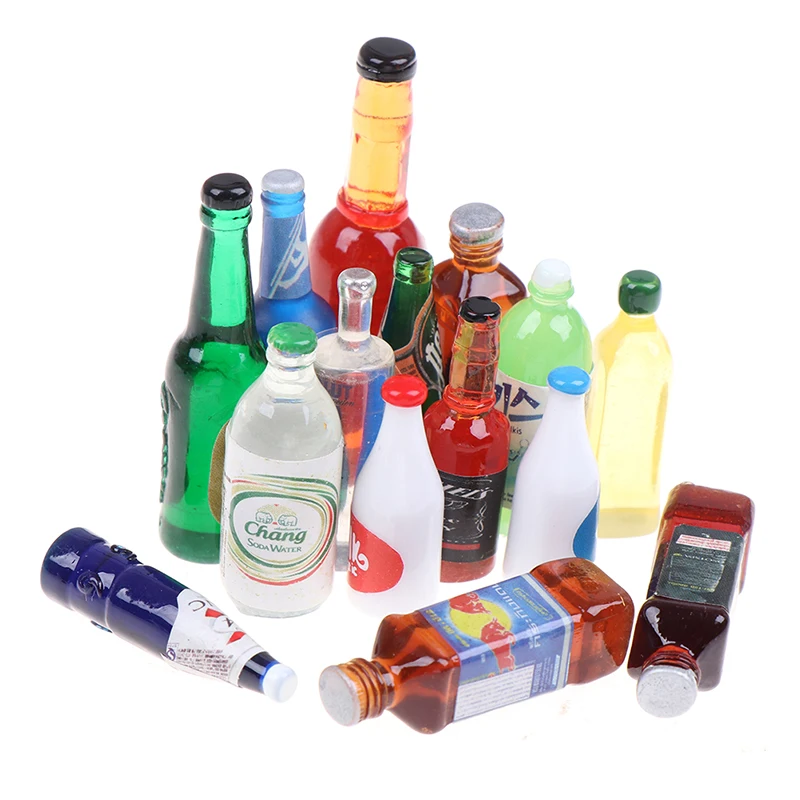 

2~10 PCS Mini Drink Water Bottles Dollhouse Miniatures Doll Food Kitchen Living Room Accessories Kids Gift Pretend Play Toys