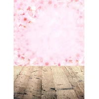 pink flowers bokeh wooden stripes floor photo backdrop vinyl cloth backround for children baby wedding photography photophone