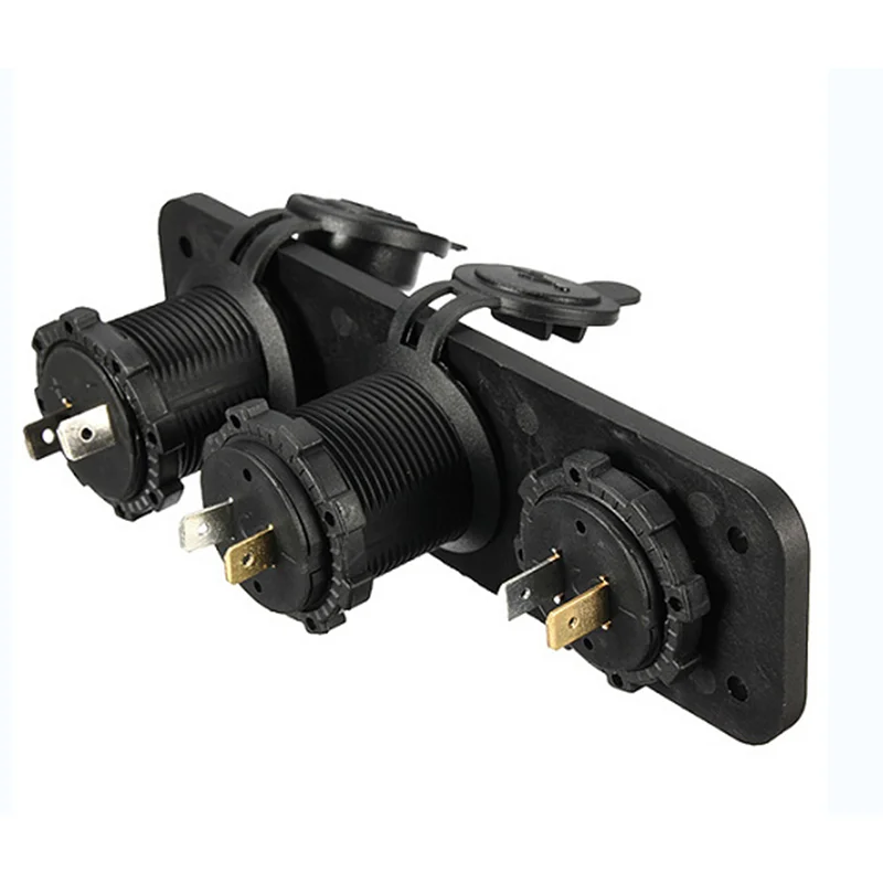 Автомобильное зарядное устройство с двумя usb портами 3 в 1 гнездо прикуривателя +