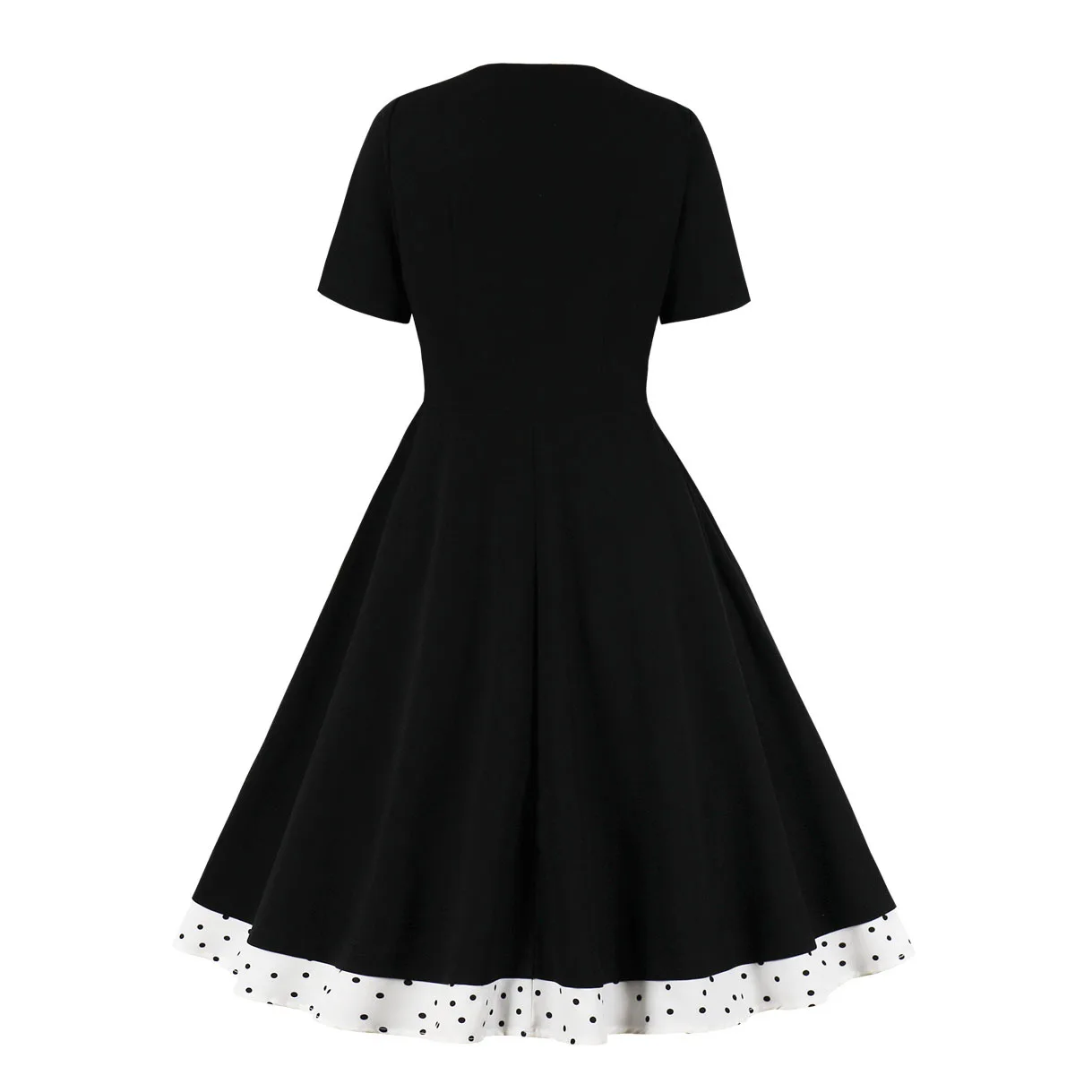 Женское винтажное платье в горошек SISHION черное стиле Хепберн 50-х годов с