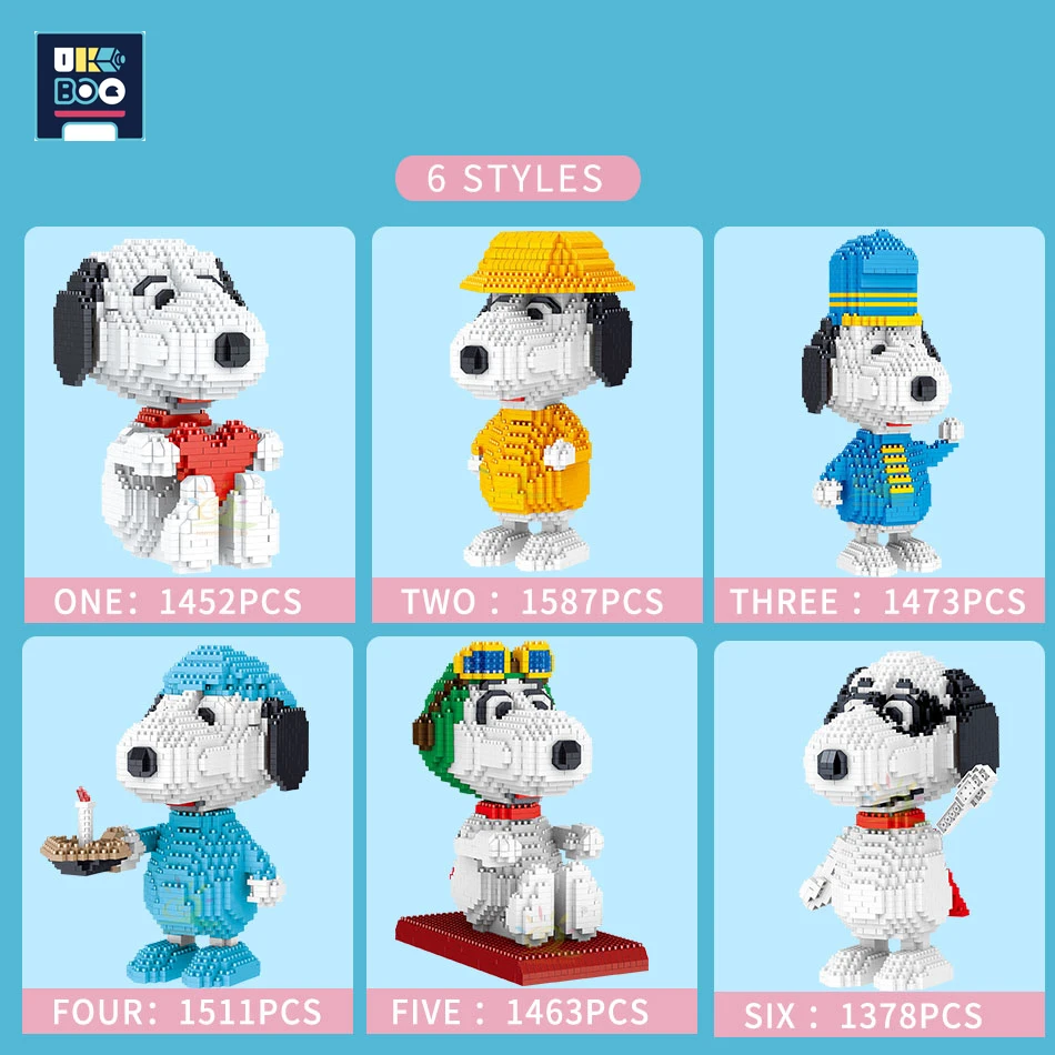 

UKBOO Beagle dog Micro Animal Building Blocks 3D Model figures Puppy Cosplay City Mini Diamond Bricks toys For Children Gift