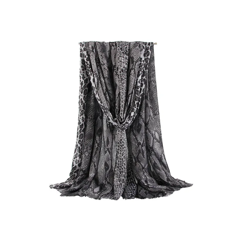 FS 2022 роскошный Леопардовый хиджаб с принтом змеи шарф для женщин хлопок красный