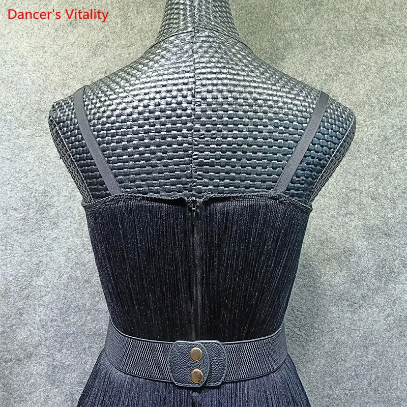 Adult Female Latin Dance Dress 2018 New Sexy Sling Split Tassel Dresses Women Rumba Samba Stage Performance Costumes | Тематическая
