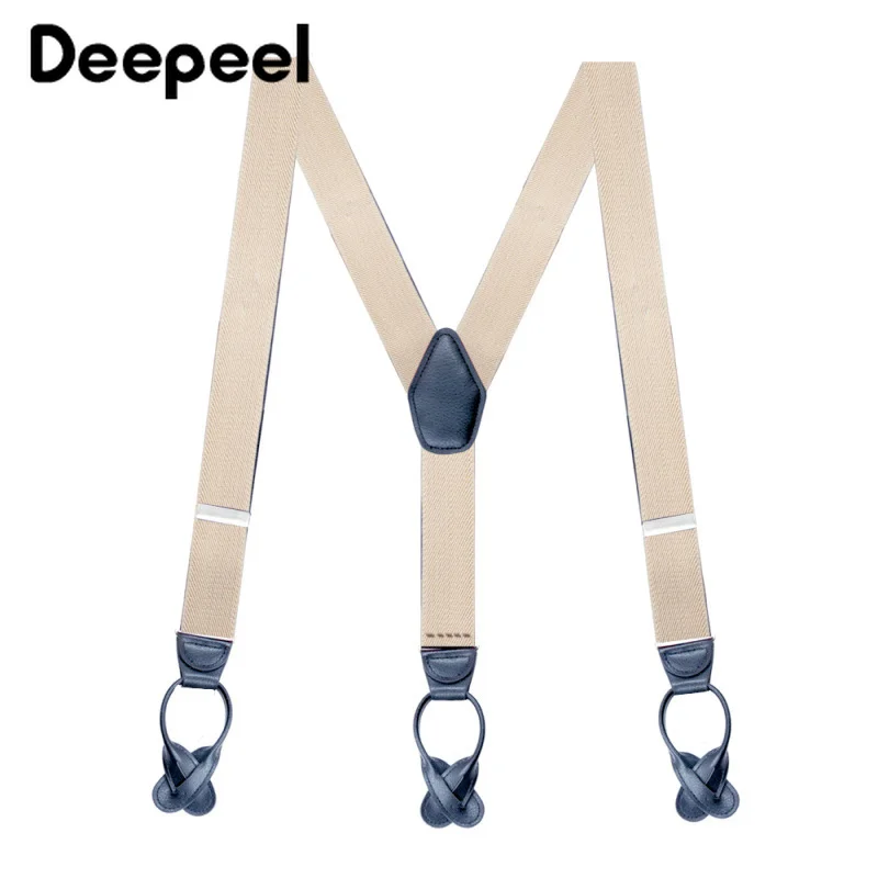 Deepeel 1 шт. 3 5*120 см подтяжки для мужчин с кожаной вставкой на пуговицах конец