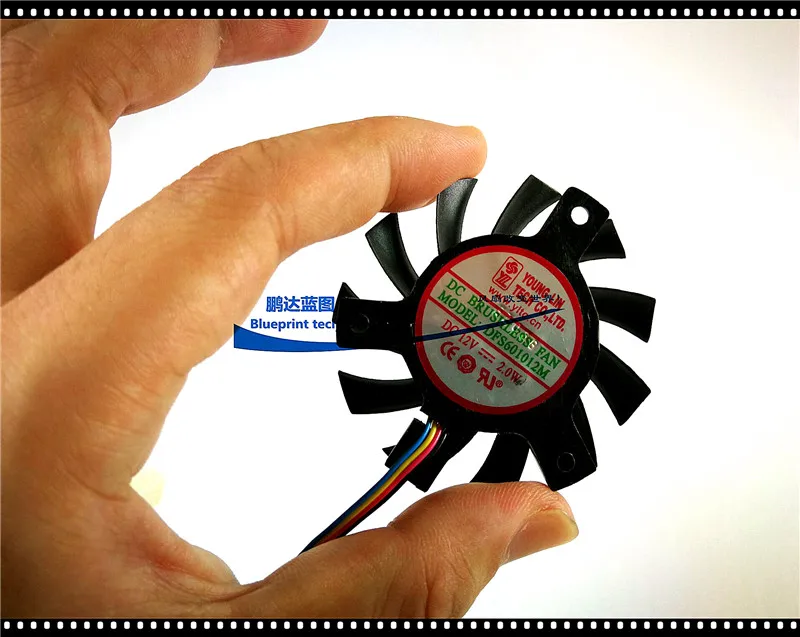 Silent Yonglin DFS601012M graphics card frameless 12V diameter 55MM hole distance 40M PWM isosceles cooling fan | Компьютеры и офис