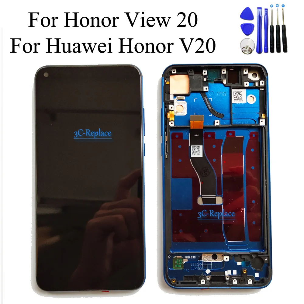 Оригинальный черный/синий 6 4 дюймов для Huawei Honor V20 / View 20 ЖК дисплей сенсорный экран