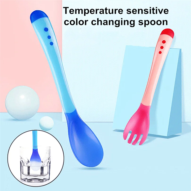 Ложка для грудничков Температура теплочувствительная новорожденного забота о кормлении Безопасность