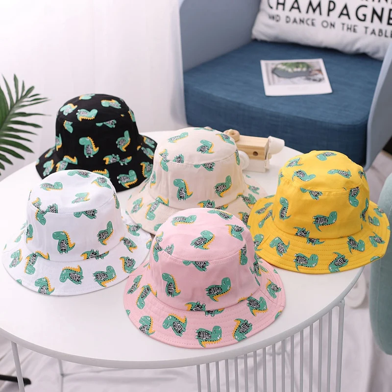 

Dinosaur Print Hat Baby Hat Cartoon Hat Cotton Bucket Hat Kids Summer Sun Cap Toddler Boys Girls Hat