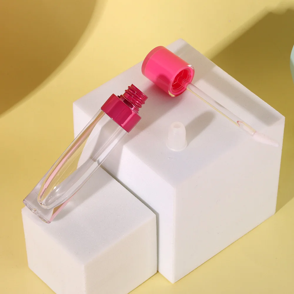 

5 Pieces 8ml Empty Lip Gloss Bottle Clear Lip Balm Container With Rubber Stopper Women Girls Diy Tool Refillable Vials
