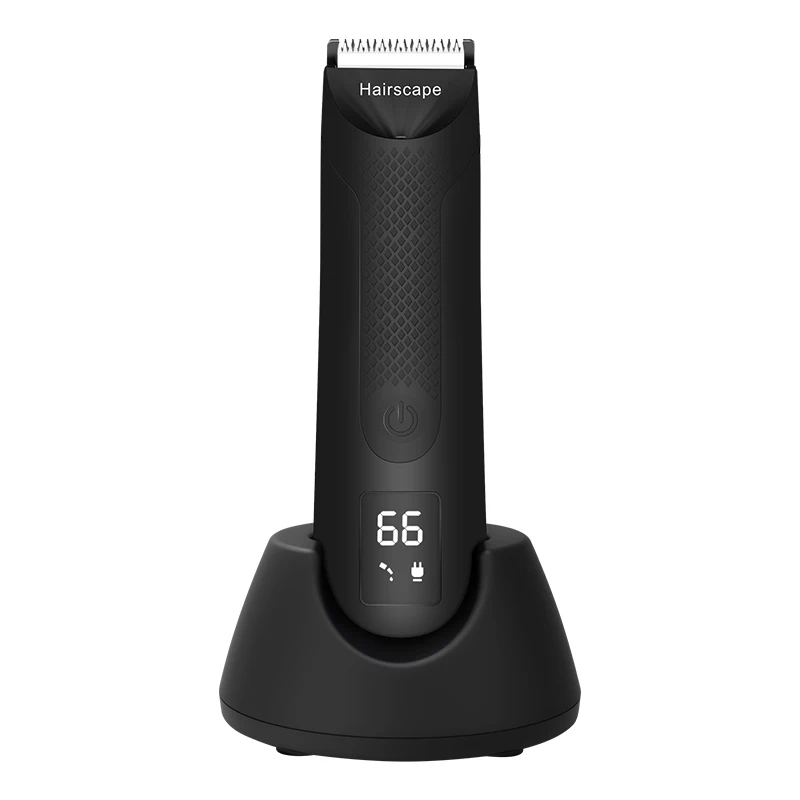 

Groin Hair Trimmer Men Replaceable Ceramic Blade Head, Waterproof Dry/Wet Electric Clippers, Standing Charging Base