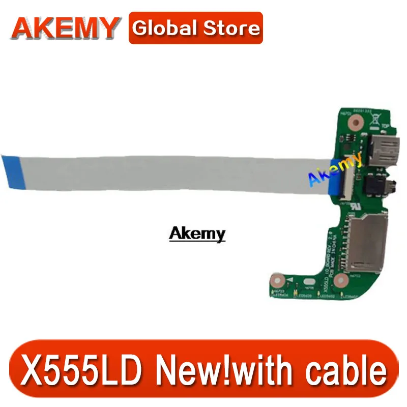 

New Original with cable For ASUS X555 X555L X555LD X555LD_IO USB AUDIO CARD READER BOARD REV:2.0 MB 100% Tested Fast Ship