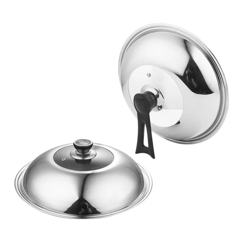 

Домашнее покрытие для сковороды закаленное стекло Видимый вертикальный горшок из нержавеющей стали китайский ВОК крышка сковорода кухонн...