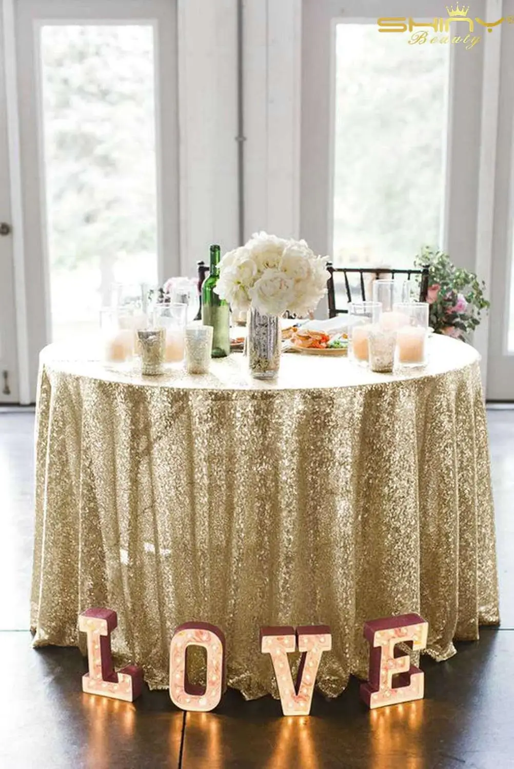 Круглая скатерть 70 дюймов светильник с золотыми блестками круглый покрытие для