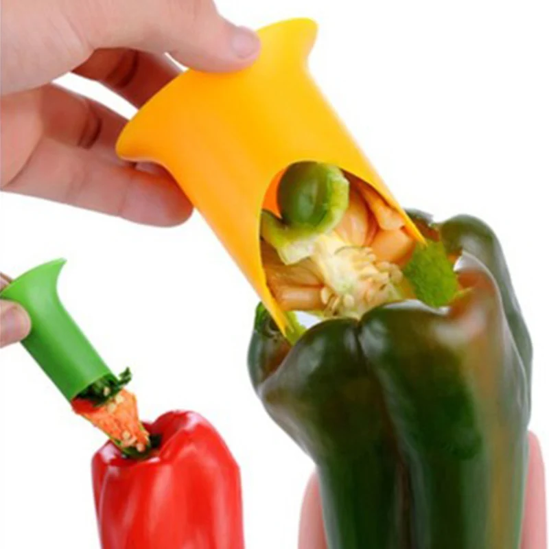 2 pcs/set Multifunction Green Pepper Chili Core Separator Device Plastic Tomato Fruit Vegetable Cutter Kitchen Tools C1034 a | Дом и сад