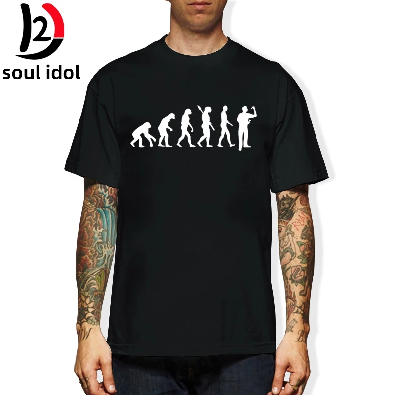 D2 забавная Мужская футболка разработка эволюции дротики для мужчин белая с