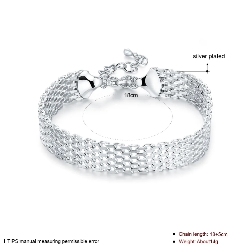 

Fashion Jewelry 925 Sterling Silver Bracelet Mesh Bracelet Woman Jewelry Gift