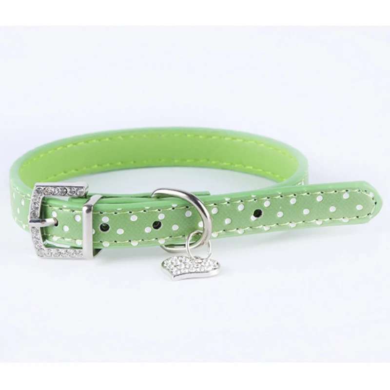 Ошейник для собак подвеска в форме сердца с кристаллами маленький ошейник кошек