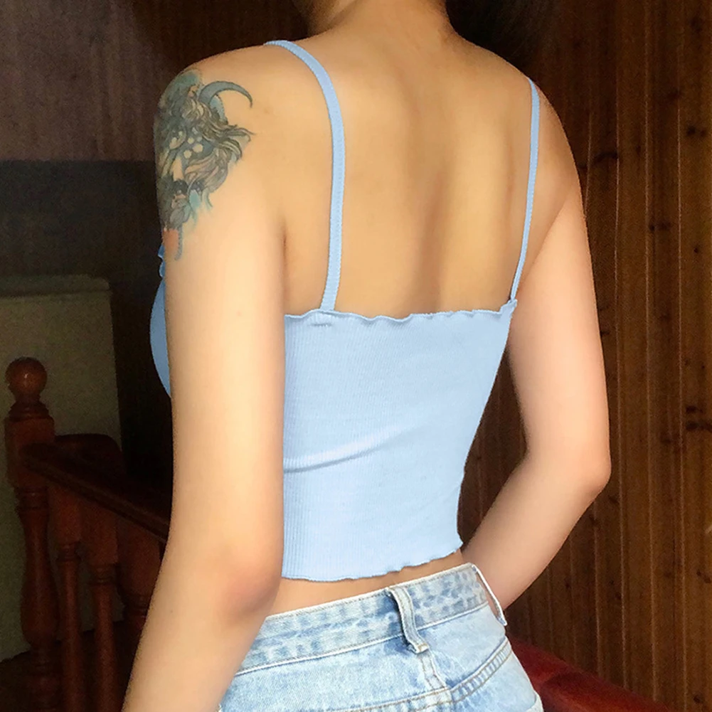 E-girl/элегантный укороченный топ с кружевом для девочек Y2K женский без рукавов на