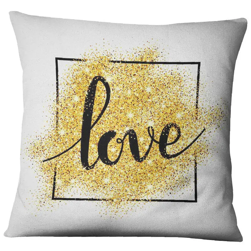 Современные Золотой поцелуй декоративная подушка для дивана Чехлы из хлопка и