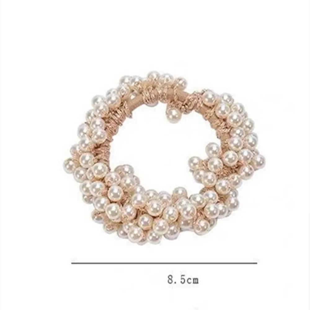 14 цветов женские элегантные жемчужные резинки для волос с бусинами девочек