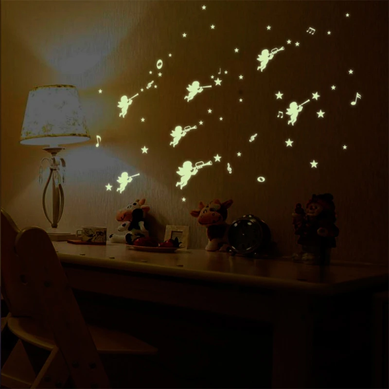 

Luminous Stickers In The Dark, Luminous Little Angel DIY Murals
