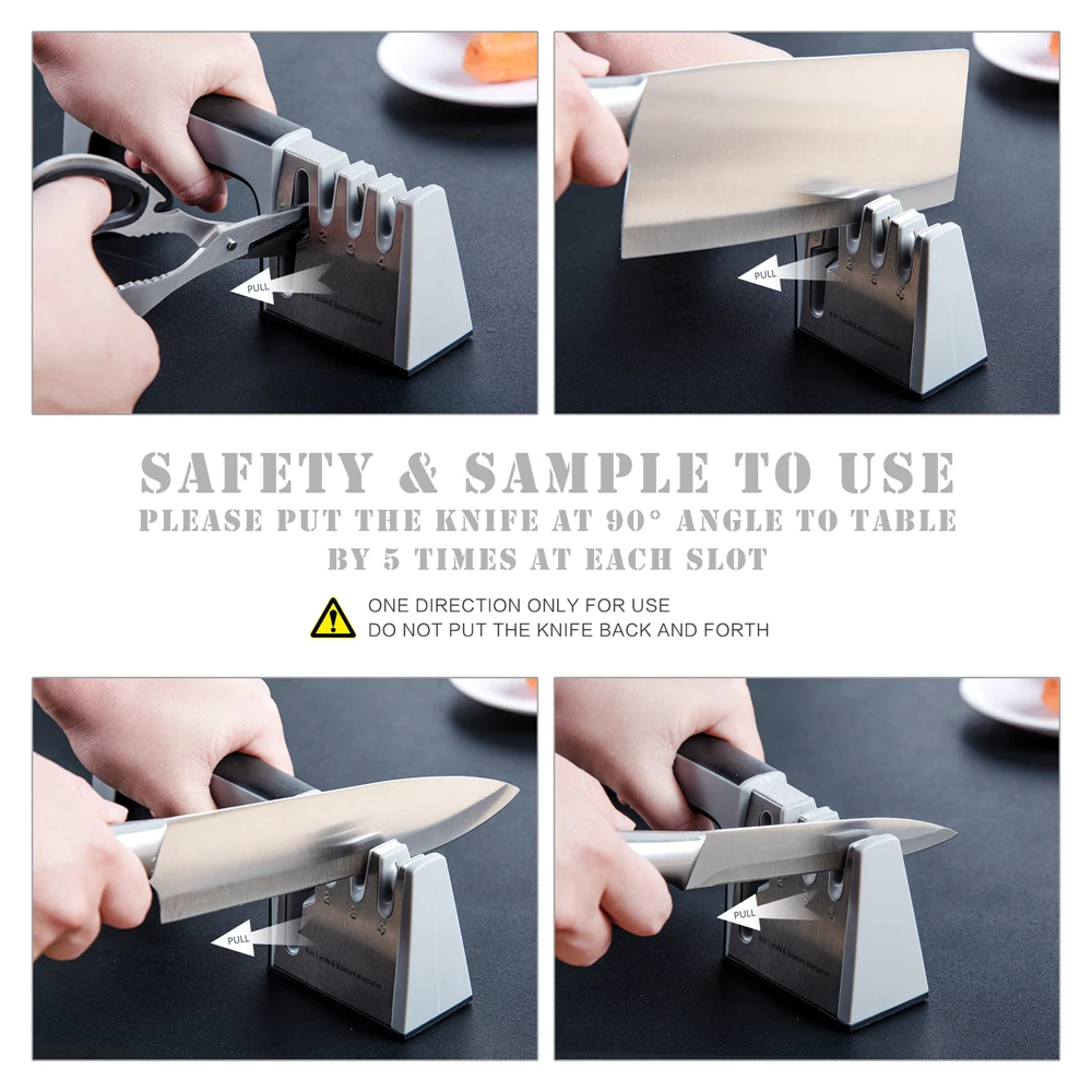 Точилка для кухонных ножей 4 ступенчатая заточка острых ножниц аксессуар Заточка