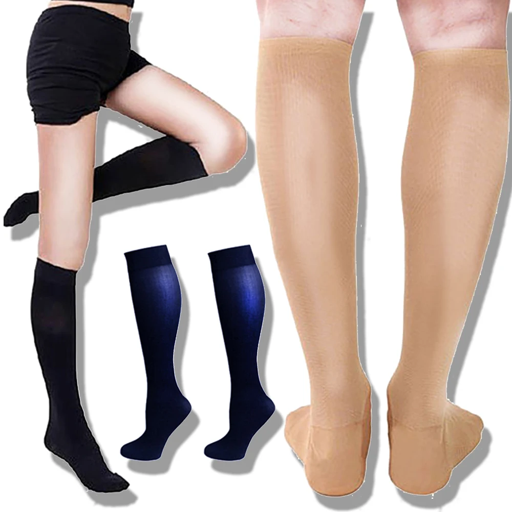 Женские компрессионные чулки 3 пары нейлоновые для облегчения боли в колене