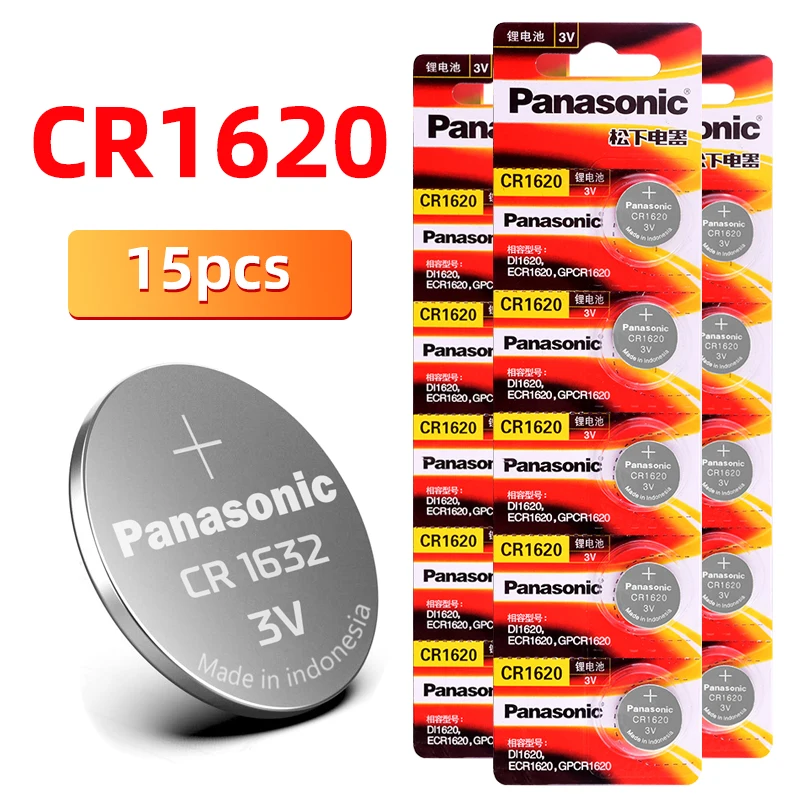 15PCS Panasonic original CR1620 button battery cr1620 ECR1620 GPCR1620 3v lithium for cardiac pacemaker scale counter | Электроника