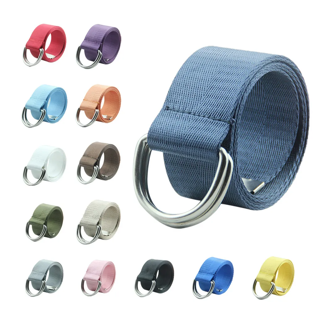 Ремень холщовый унисекс модный однотонный складной спортивный пояс в стиле