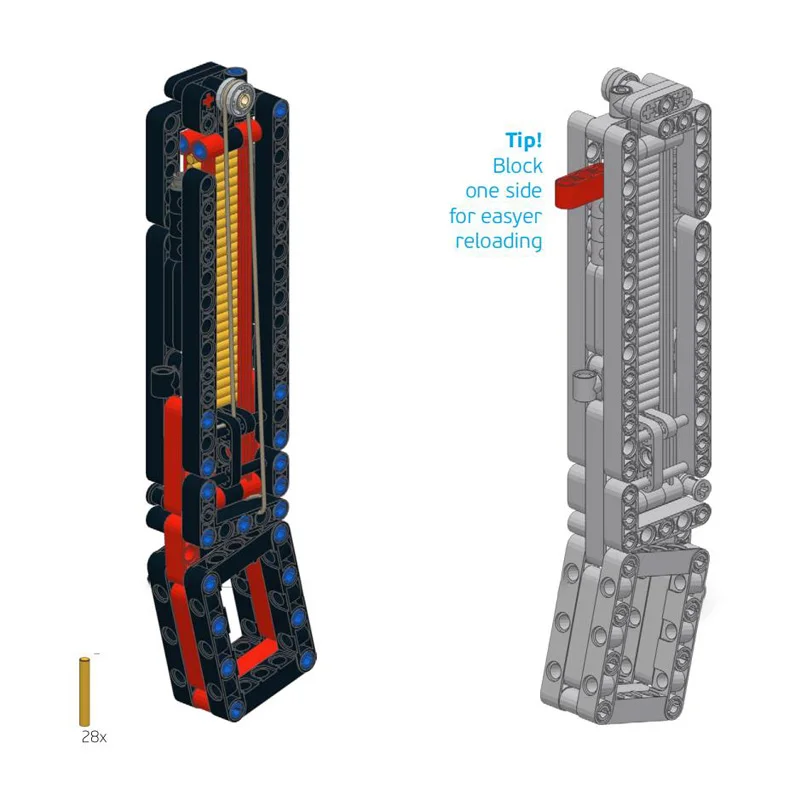 

NEW Machinery Moc-29369 Building Blocks Continuous Firing Bullet MP5 Motors Submachinegun Parts DIY Model fit for High-Tech